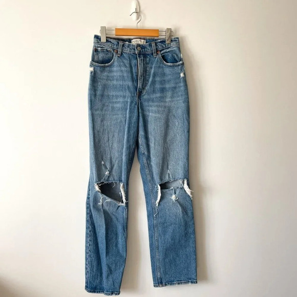 Abercrombie & Fitch 90s Ultra High Rise Straight Curve Love Denim Jeans Size 27 - Picture 3 of 7